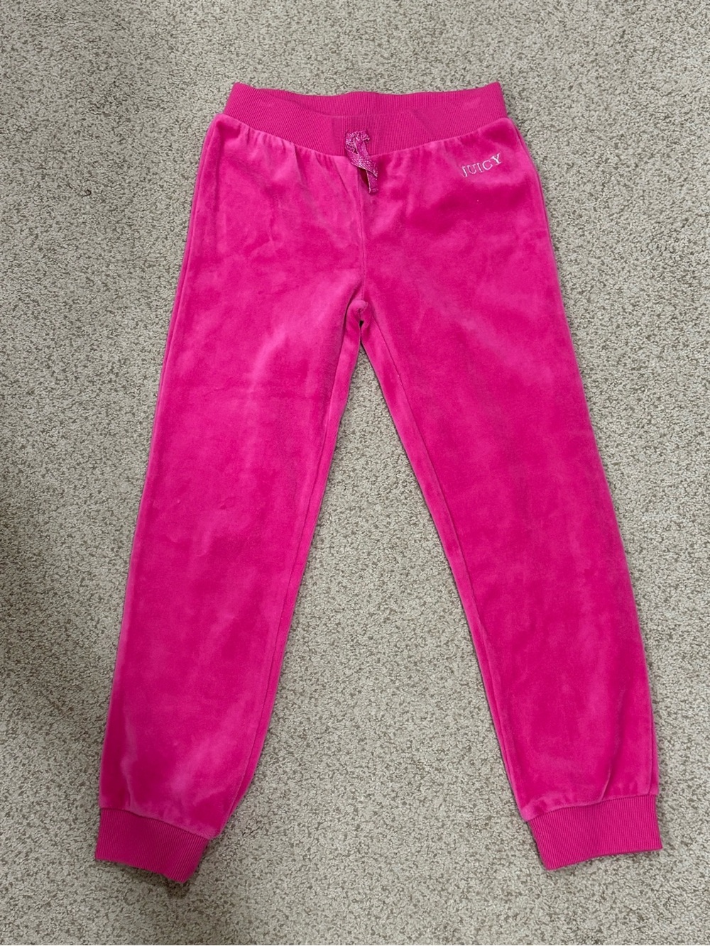 Juicy Couture Girls' Bright Pink Velour Joggers